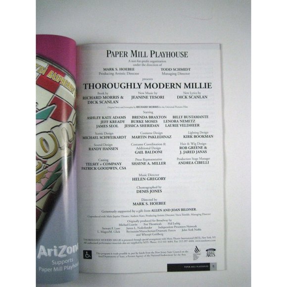 Thoroughly Modern Millie Paper Mill Playhouse Theatre April May 2013 Program - Picture 2 of 4